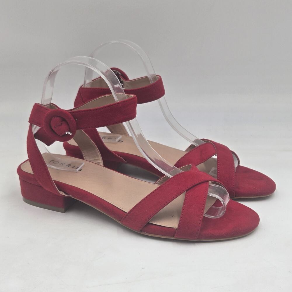 Torrid Open Toe heel Sandal Ankle Strap Red 8 Wide